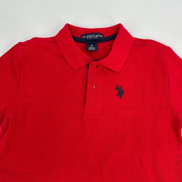 U.S. Polo Assn. Boys Embroidered Logo Red Short Sleeve Polo Shirt New Medium 8 - Picture 4 of 8
